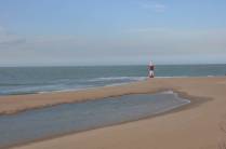 O farol na ponta da praia, em Galinhos - RN